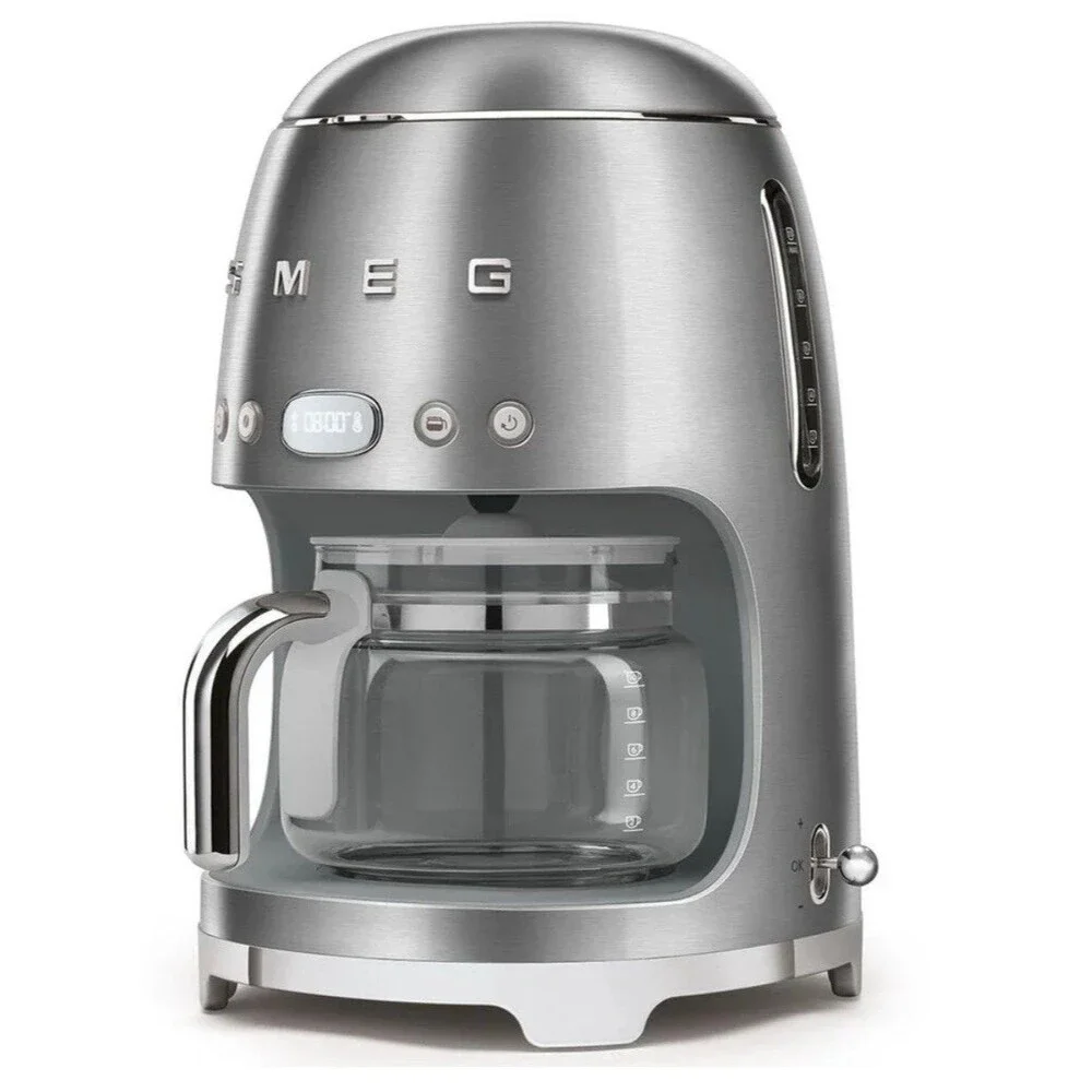 Smeg 50's Retro Style Aesthetic Drip Coffee Machine in stainless